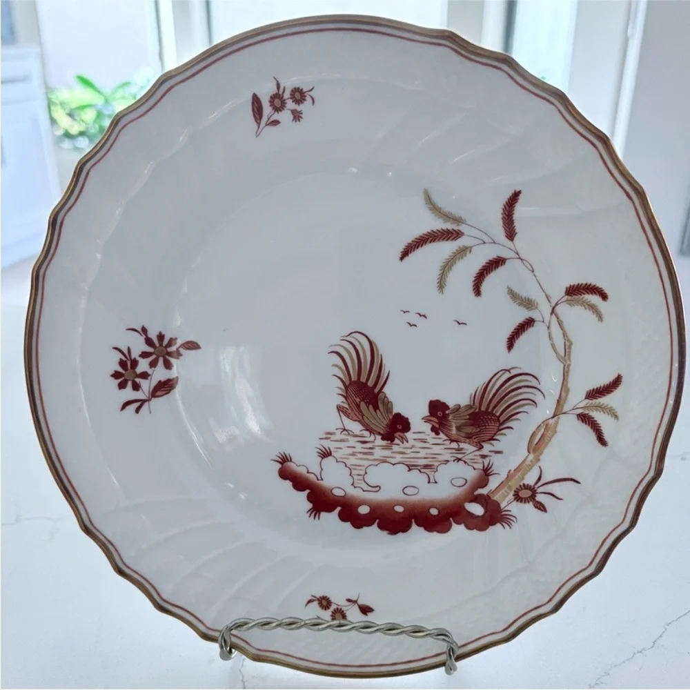 Richard Ginori SET OF 6 Siena Rust Scalloped Vecchio Ginori Italian Salad Plates